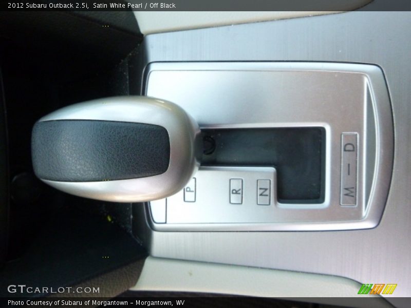 Satin White Pearl / Off Black 2012 Subaru Outback 2.5i