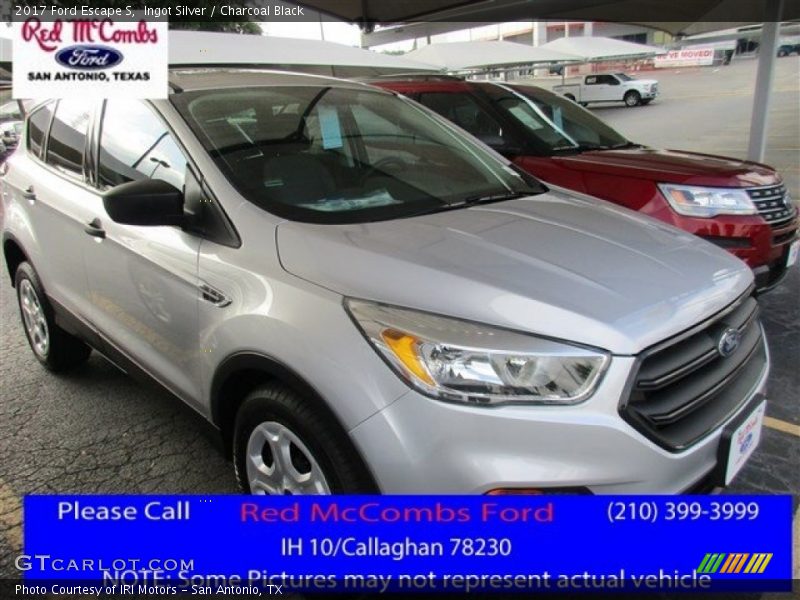 Ingot Silver / Charcoal Black 2017 Ford Escape S