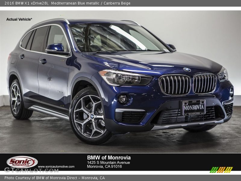 Mediterranean Blue metallic / Canberra Beige 2016 BMW X1 xDrive28i