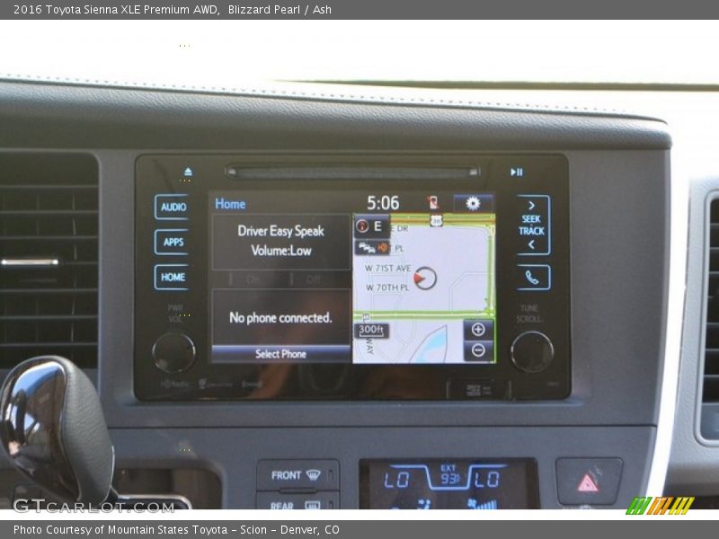 Blizzard Pearl / Ash 2016 Toyota Sienna XLE Premium AWD