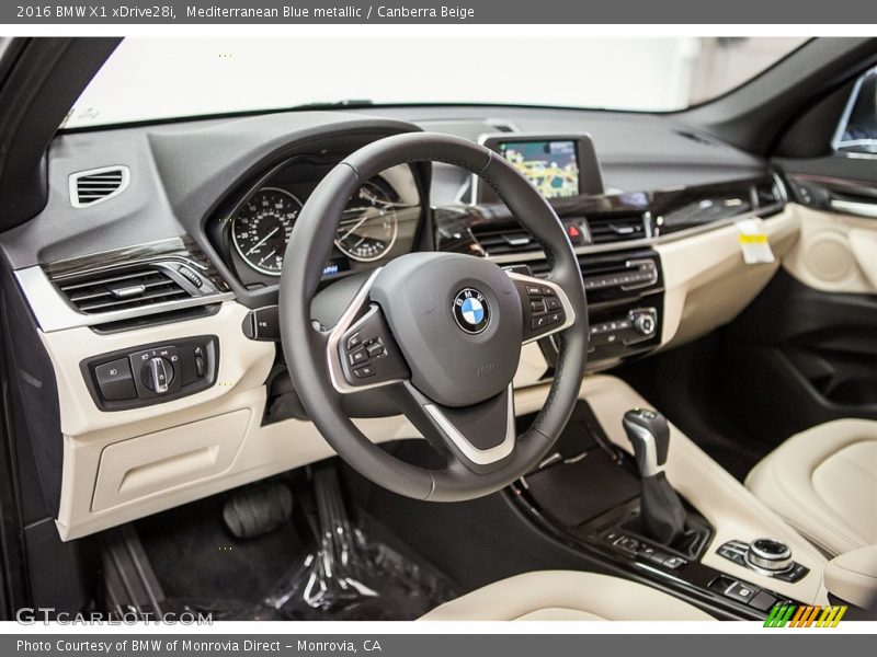 Mediterranean Blue metallic / Canberra Beige 2016 BMW X1 xDrive28i