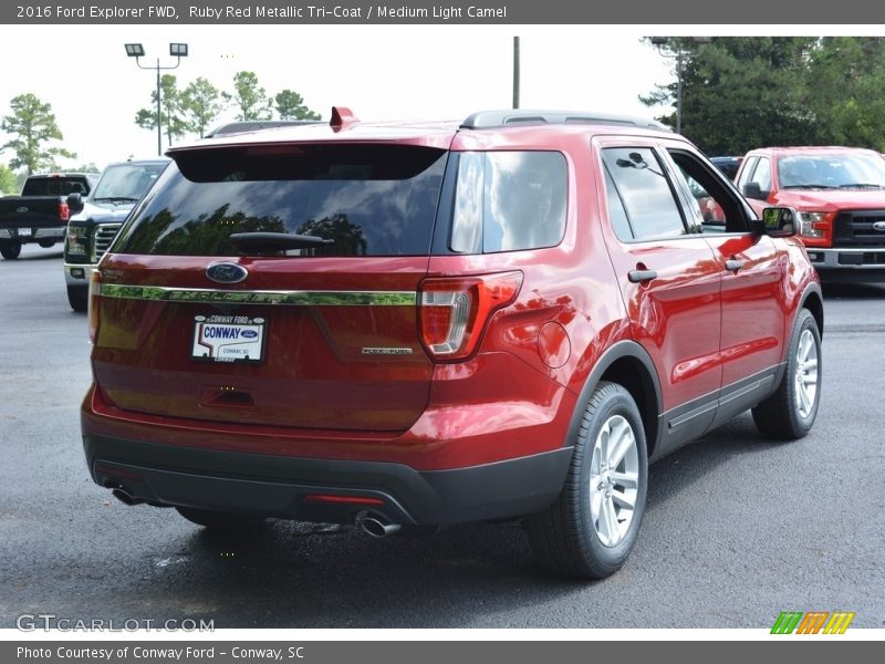Ruby Red Metallic Tri-Coat / Medium Light Camel 2016 Ford Explorer FWD
