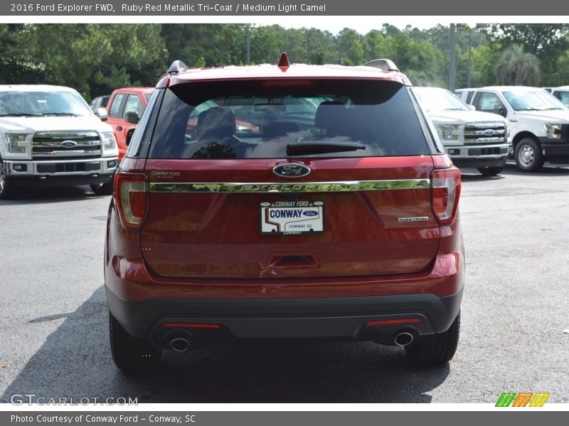 Ruby Red Metallic Tri-Coat / Medium Light Camel 2016 Ford Explorer FWD