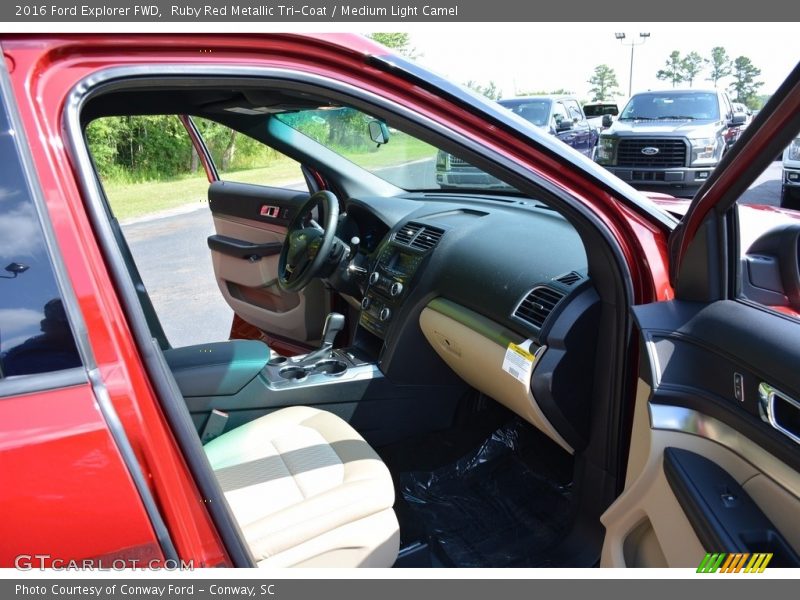Ruby Red Metallic Tri-Coat / Medium Light Camel 2016 Ford Explorer FWD