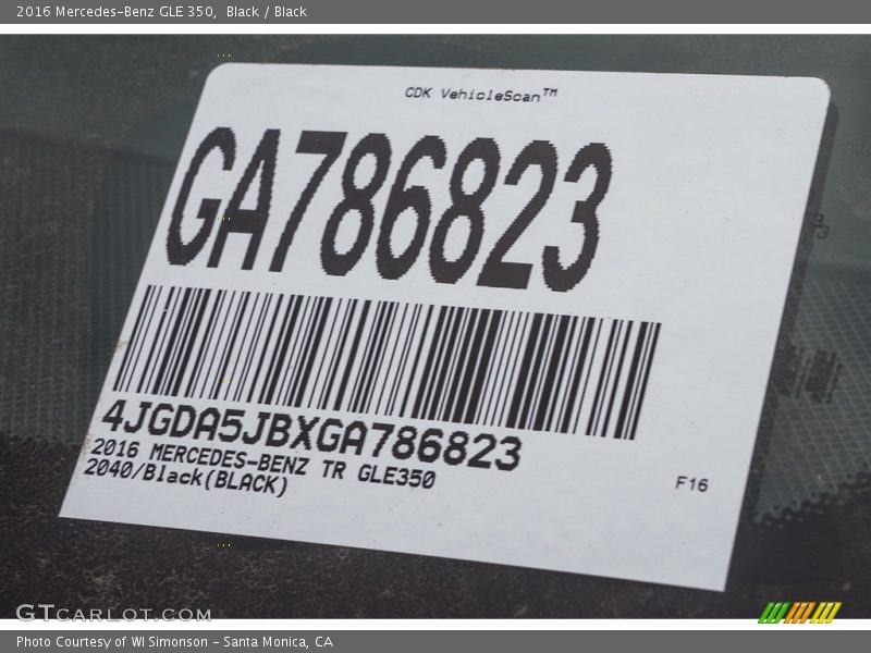 Black / Black 2016 Mercedes-Benz GLE 350