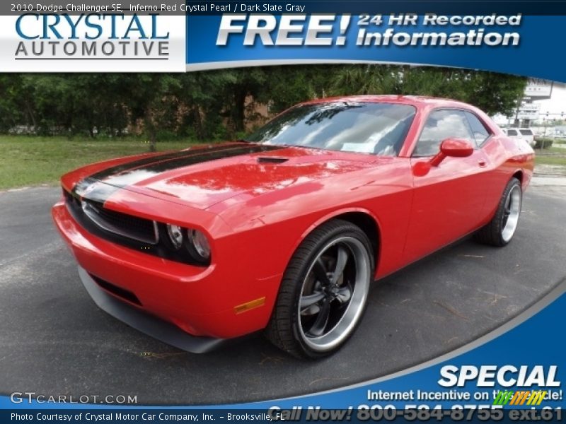 Inferno Red Crystal Pearl / Dark Slate Gray 2010 Dodge Challenger SE