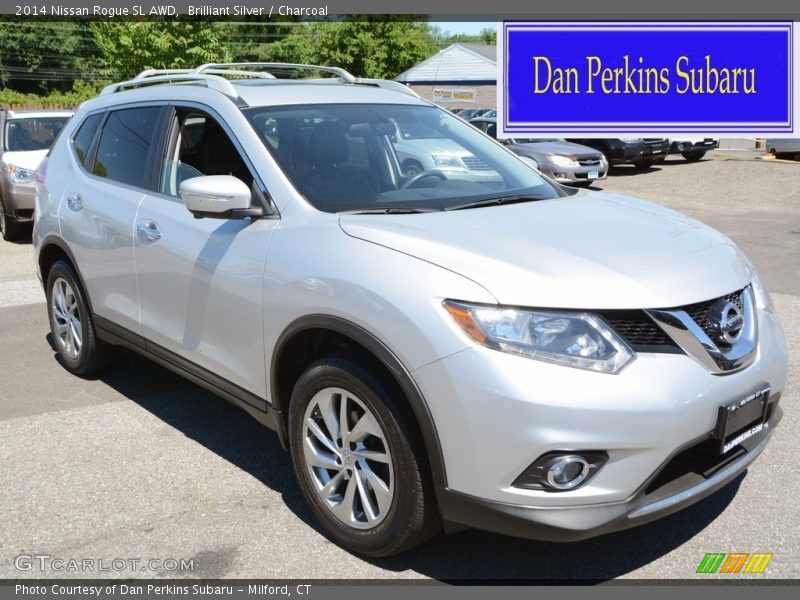 Brilliant Silver / Charcoal 2014 Nissan Rogue SL AWD