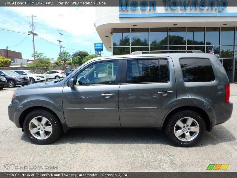 Sterling Gray Metallic / Beige 2009 Honda Pilot EX-L 4WD