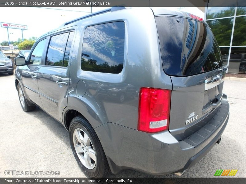 Sterling Gray Metallic / Beige 2009 Honda Pilot EX-L 4WD