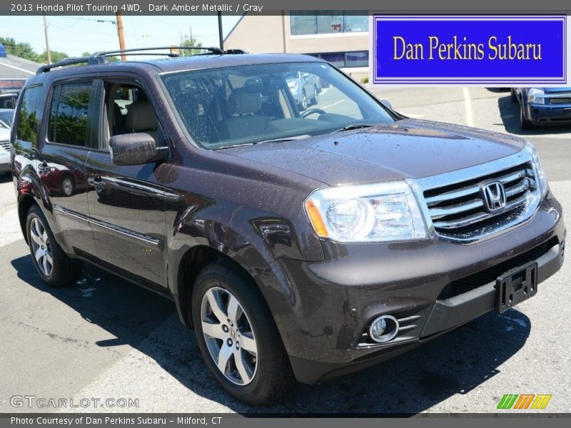 Dark Amber Metallic / Gray 2013 Honda Pilot Touring 4WD