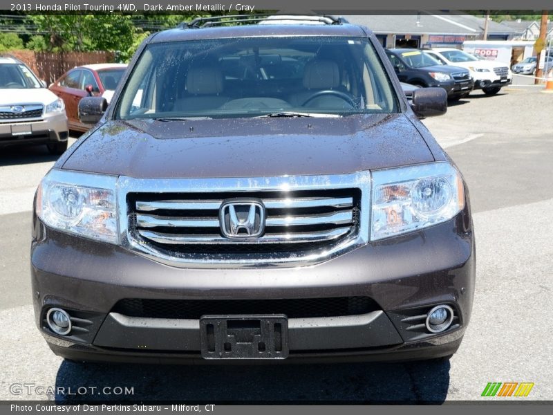 Dark Amber Metallic / Gray 2013 Honda Pilot Touring 4WD