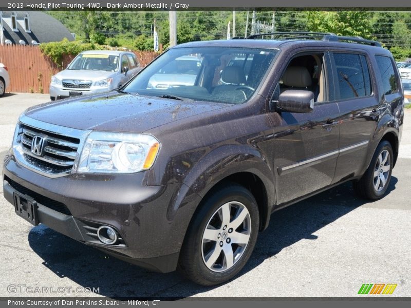 Dark Amber Metallic / Gray 2013 Honda Pilot Touring 4WD