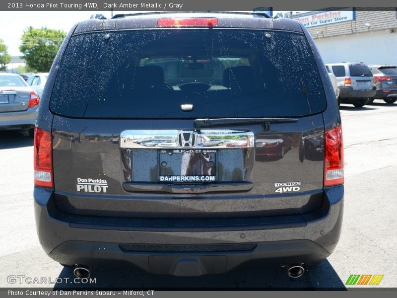 Dark Amber Metallic / Gray 2013 Honda Pilot Touring 4WD