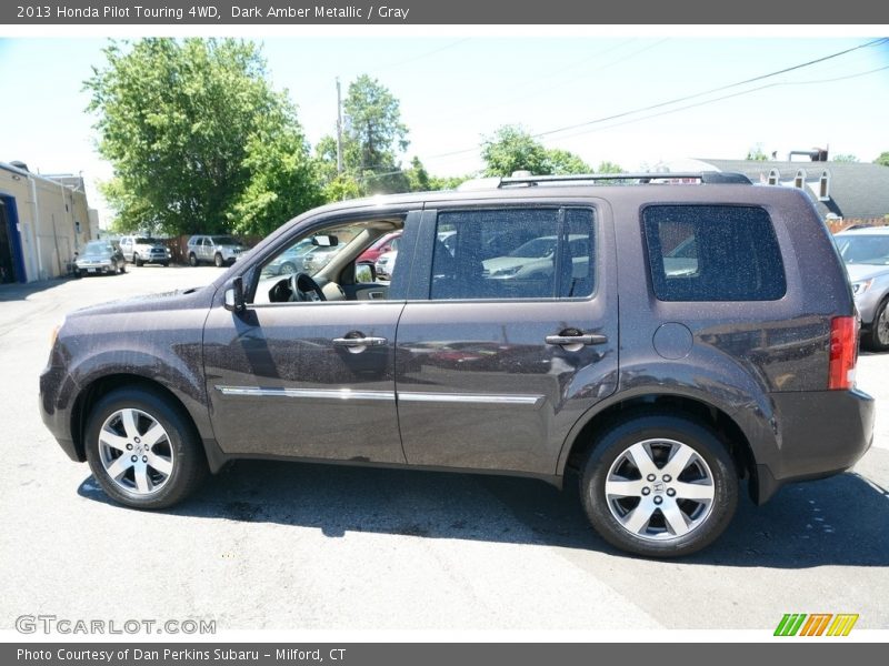 Dark Amber Metallic / Gray 2013 Honda Pilot Touring 4WD