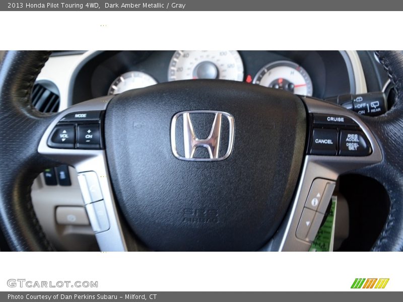 Dark Amber Metallic / Gray 2013 Honda Pilot Touring 4WD