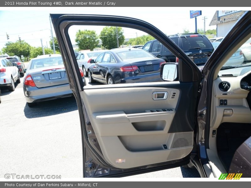 Dark Amber Metallic / Gray 2013 Honda Pilot Touring 4WD