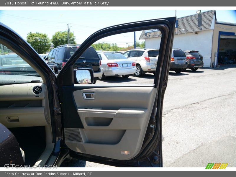 Dark Amber Metallic / Gray 2013 Honda Pilot Touring 4WD