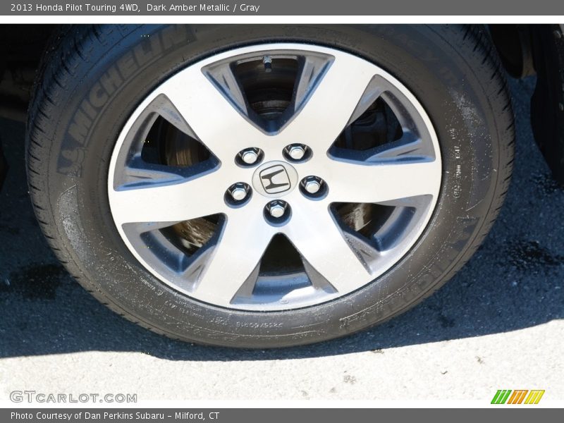 Dark Amber Metallic / Gray 2013 Honda Pilot Touring 4WD