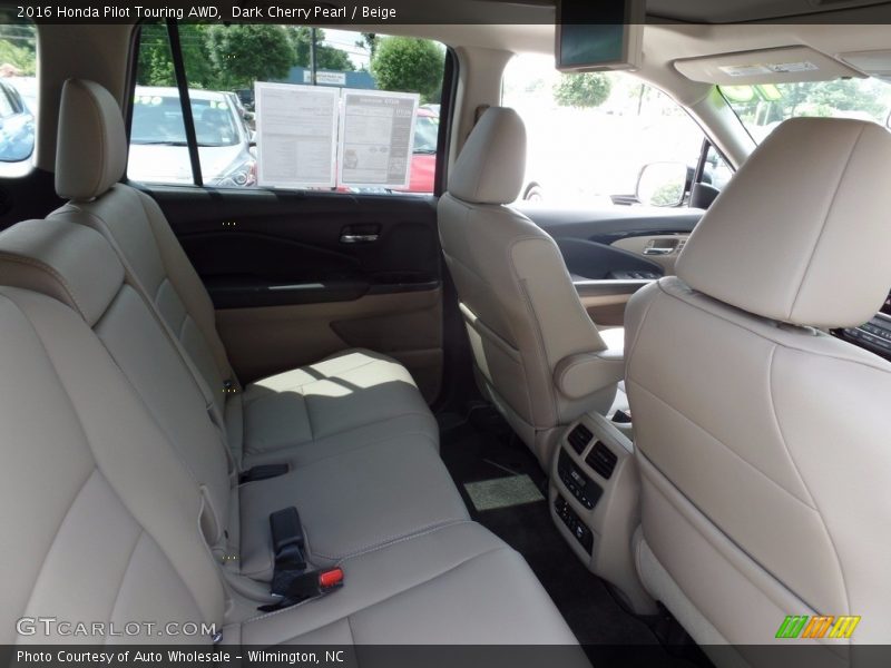 Dark Cherry Pearl / Beige 2016 Honda Pilot Touring AWD