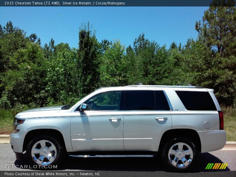 Silver Ice Metallic / Cocoa/Mahogany 2015 Chevrolet Tahoe LTZ 4WD