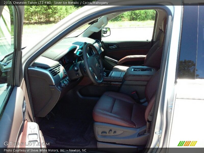 Silver Ice Metallic / Cocoa/Mahogany 2015 Chevrolet Tahoe LTZ 4WD