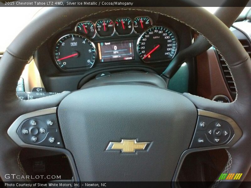 Silver Ice Metallic / Cocoa/Mahogany 2015 Chevrolet Tahoe LTZ 4WD