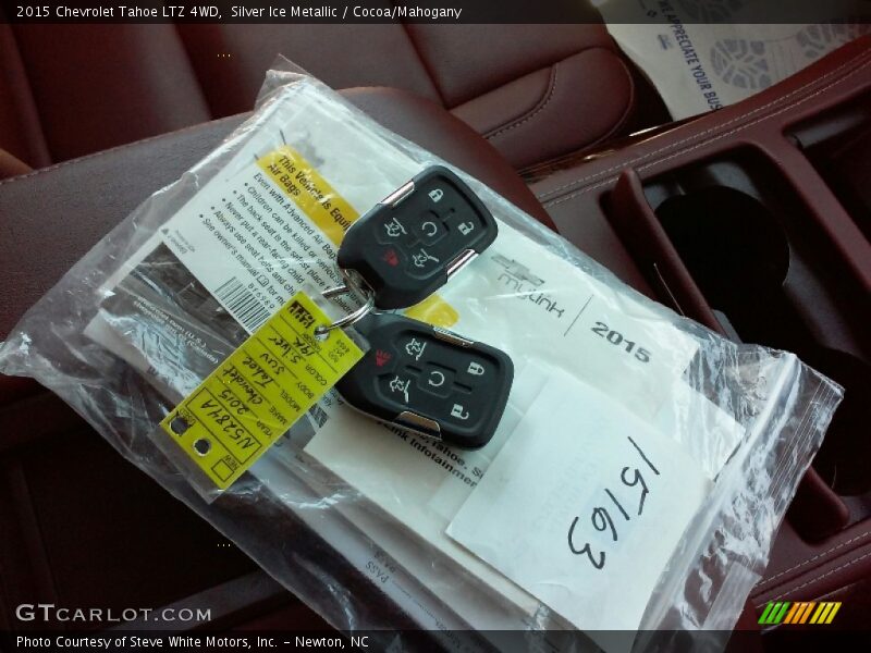Silver Ice Metallic / Cocoa/Mahogany 2015 Chevrolet Tahoe LTZ 4WD