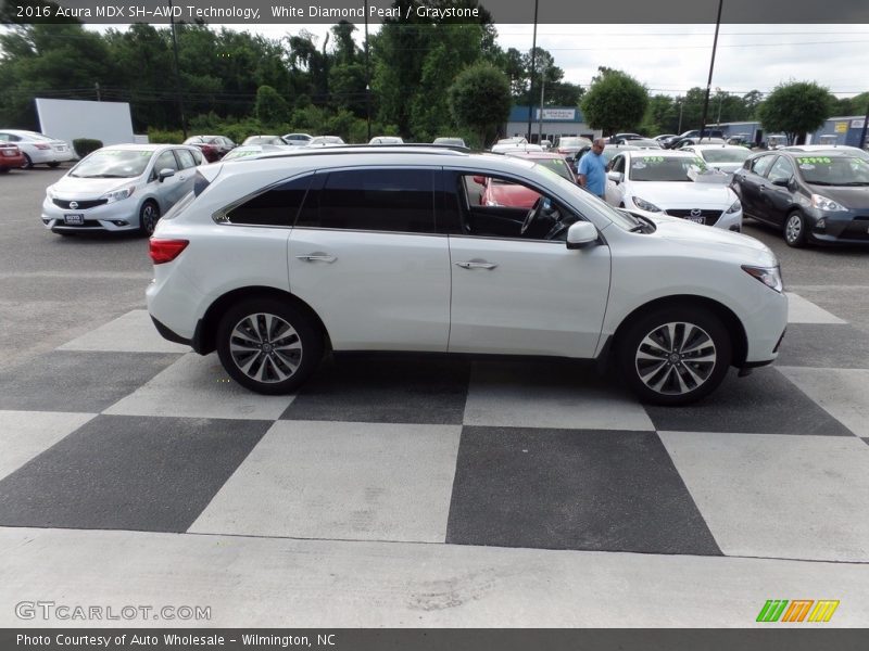 White Diamond Pearl / Graystone 2016 Acura MDX SH-AWD Technology