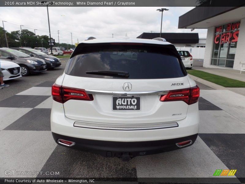 White Diamond Pearl / Graystone 2016 Acura MDX SH-AWD Technology