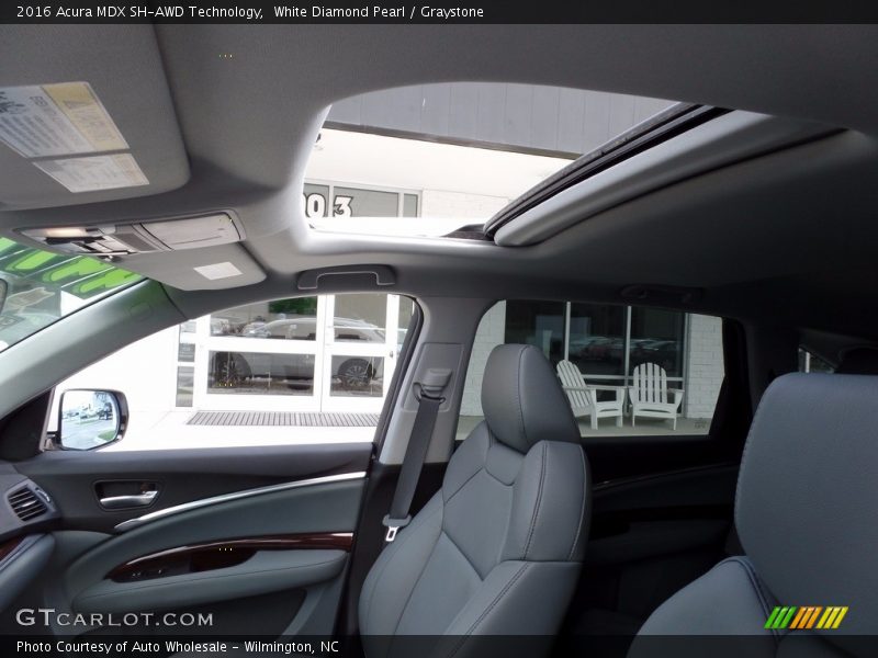 White Diamond Pearl / Graystone 2016 Acura MDX SH-AWD Technology