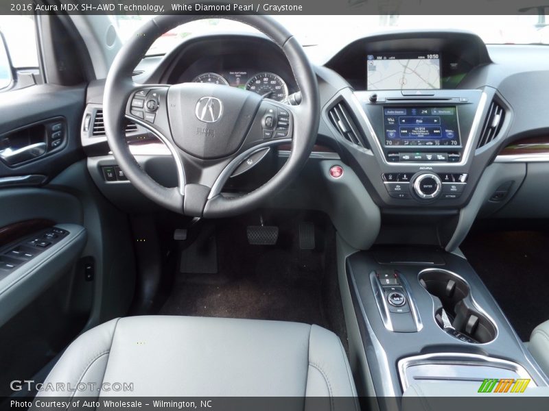 White Diamond Pearl / Graystone 2016 Acura MDX SH-AWD Technology