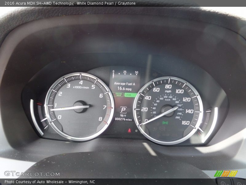 White Diamond Pearl / Graystone 2016 Acura MDX SH-AWD Technology