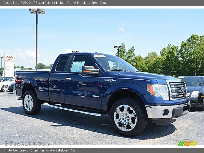 Blue Flame Metallic / Steel Gray 2011 Ford F150 XLT SuperCab 4x4