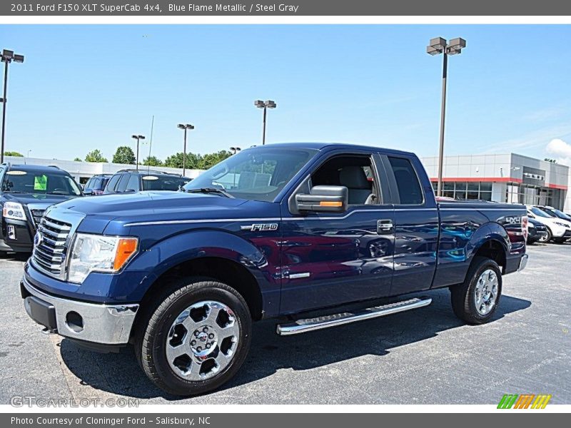 Blue Flame Metallic / Steel Gray 2011 Ford F150 XLT SuperCab 4x4