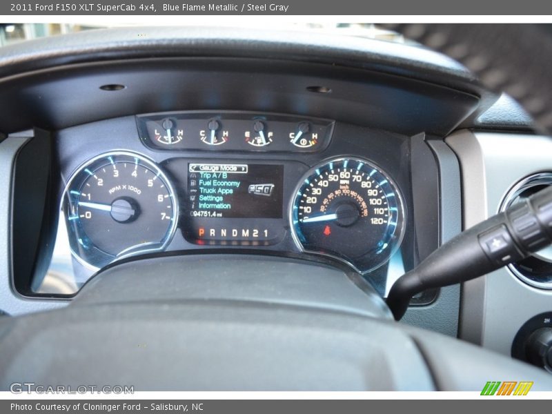 Blue Flame Metallic / Steel Gray 2011 Ford F150 XLT SuperCab 4x4