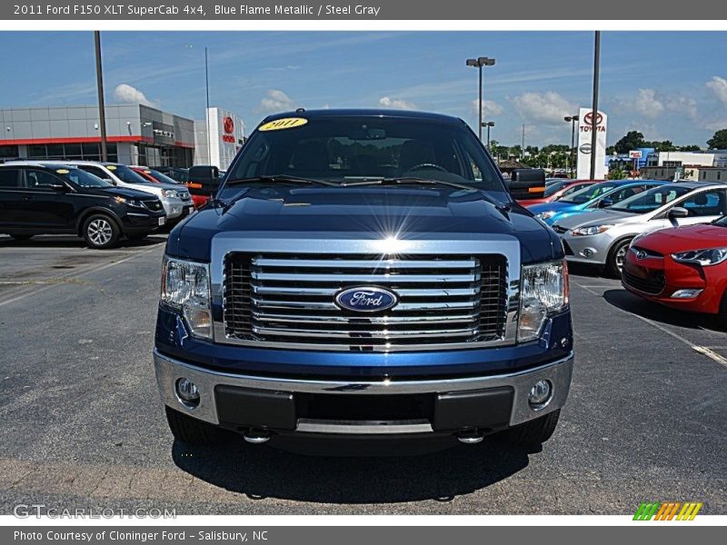 Blue Flame Metallic / Steel Gray 2011 Ford F150 XLT SuperCab 4x4