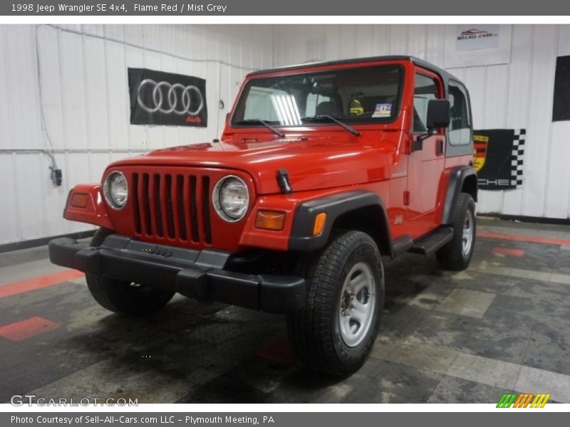 Flame Red / Mist Grey 1998 Jeep Wrangler SE 4x4