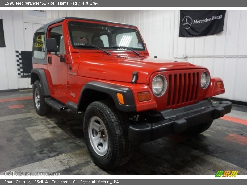Flame Red / Mist Grey 1998 Jeep Wrangler SE 4x4