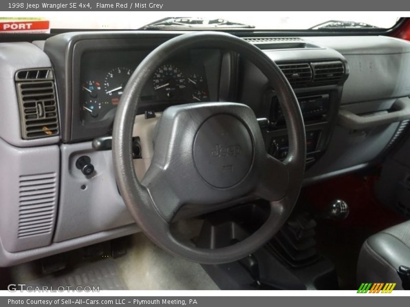 Flame Red / Mist Grey 1998 Jeep Wrangler SE 4x4