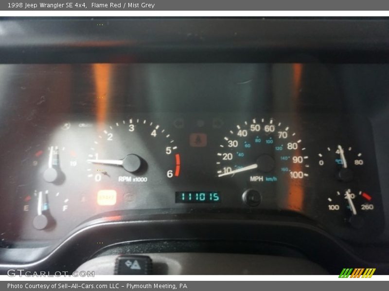Flame Red / Mist Grey 1998 Jeep Wrangler SE 4x4