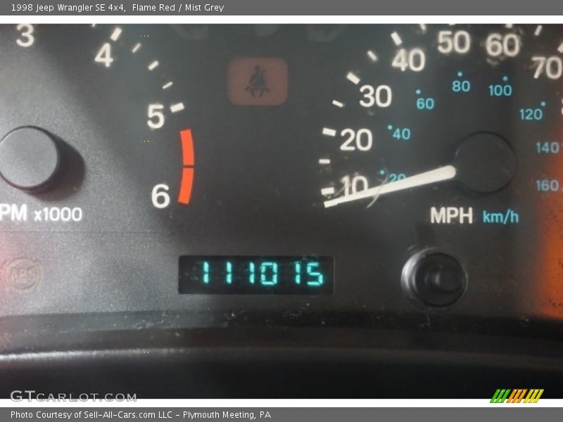 Flame Red / Mist Grey 1998 Jeep Wrangler SE 4x4