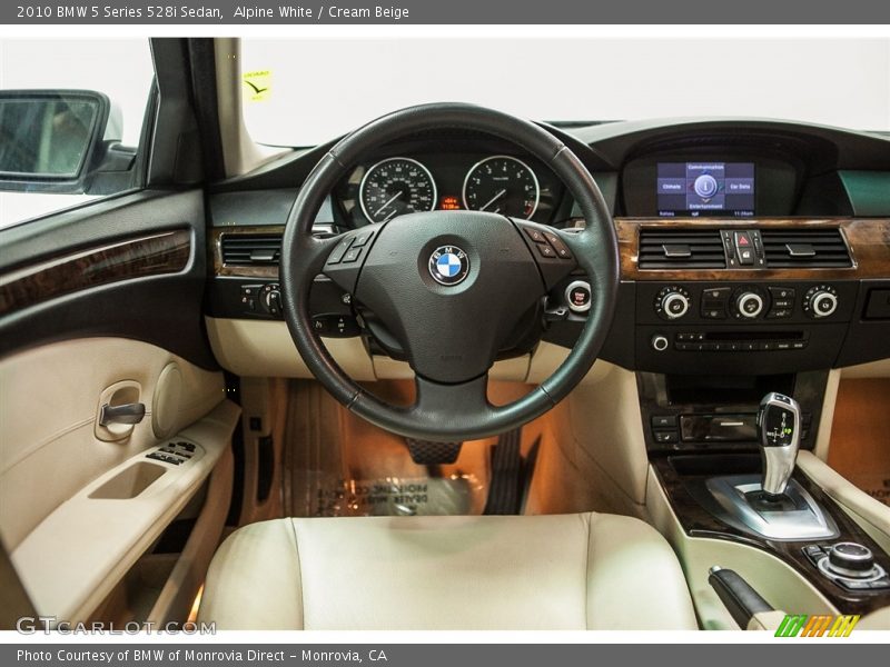 Alpine White / Cream Beige 2010 BMW 5 Series 528i Sedan
