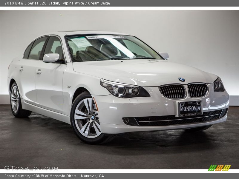 Alpine White / Cream Beige 2010 BMW 5 Series 528i Sedan