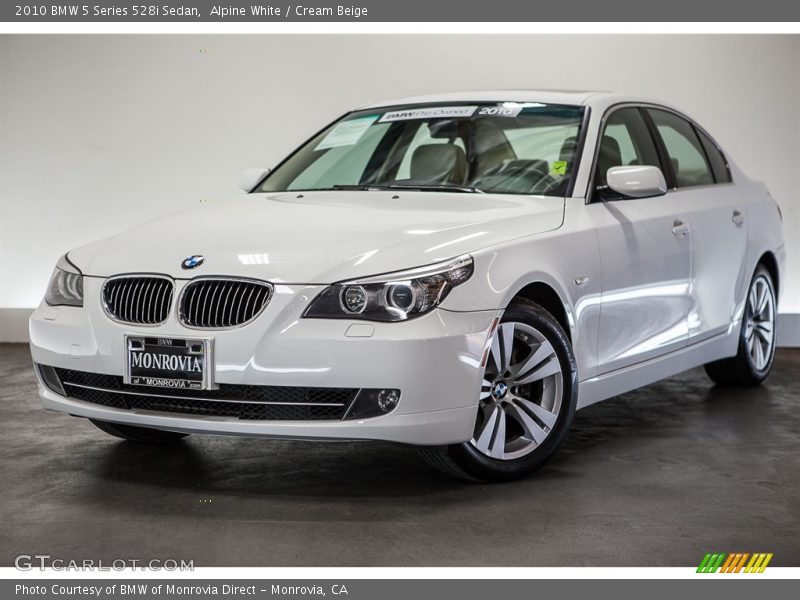Alpine White / Cream Beige 2010 BMW 5 Series 528i Sedan