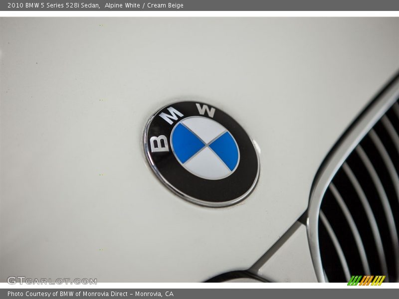 Alpine White / Cream Beige 2010 BMW 5 Series 528i Sedan
