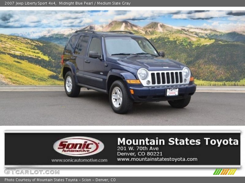 Midnight Blue Pearl / Medium Slate Gray 2007 Jeep Liberty Sport 4x4