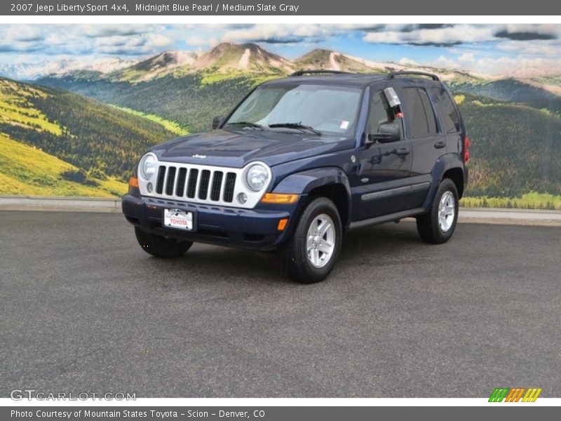 Midnight Blue Pearl / Medium Slate Gray 2007 Jeep Liberty Sport 4x4