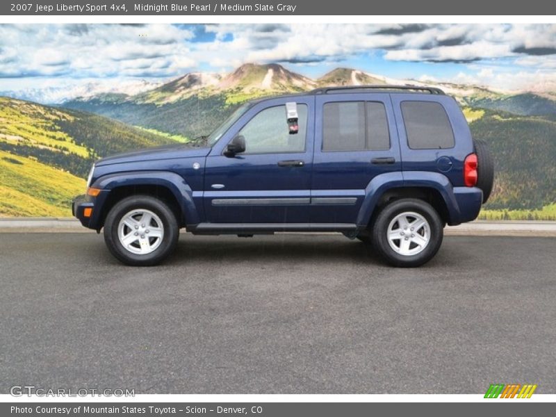 Midnight Blue Pearl / Medium Slate Gray 2007 Jeep Liberty Sport 4x4