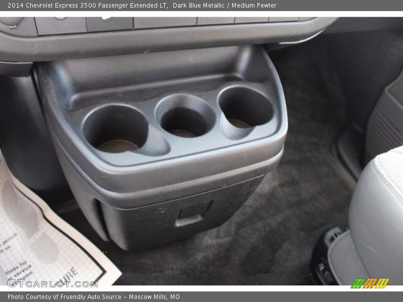 Dark Blue Metallic / Medium Pewter 2014 Chevrolet Express 3500 Passenger Extended LT
