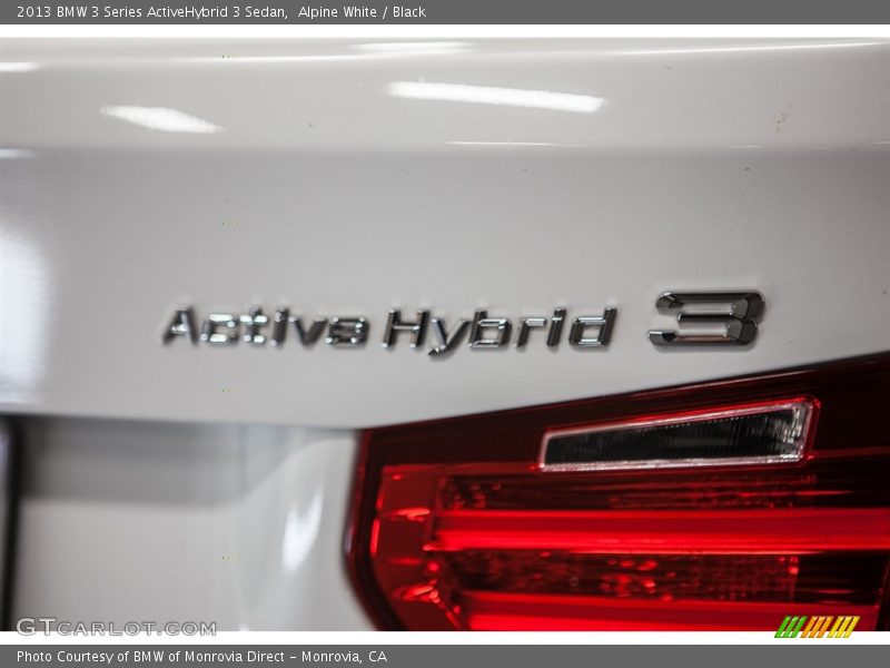 Alpine White / Black 2013 BMW 3 Series ActiveHybrid 3 Sedan